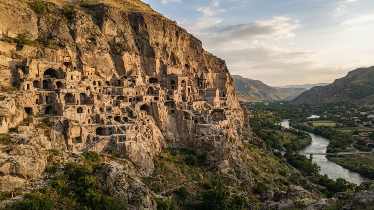 Uma igreja foi cortada dentro de uma montanha: centenas de salas revelam a cidade religiosa de Vardzia aberta pela erosão