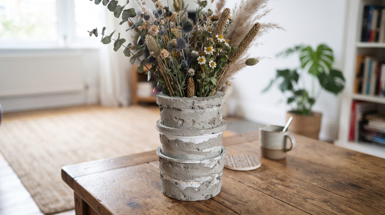 De potes de margarina a vasos texturizados: a técnica rápida com argamassa para transformar embalagens plásticas em decoração moderna