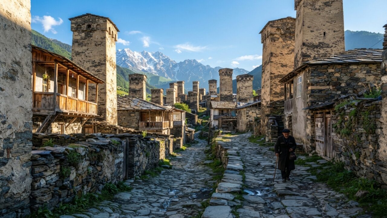 Torres medievais vigiam aldeias no alto do Cáucaso: famílias de Svaneti construíram refúgios de pedra para sobreviver ao isolamento
