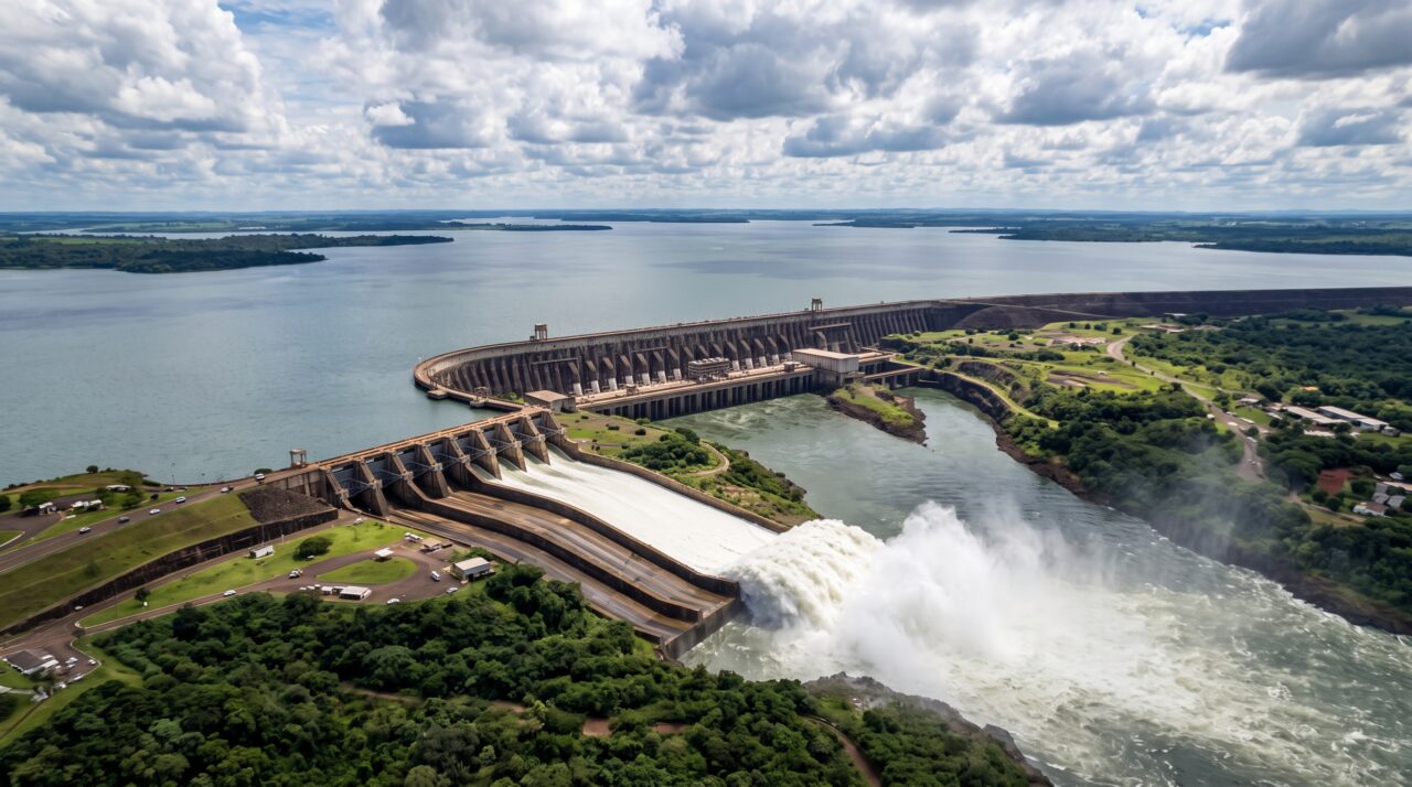 Esta construção continua sendo a maior estrutura do Brasil com uma extensão total de quase 8 km e 196 metros de altura