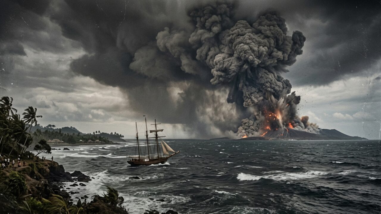 Uma erupção tão poderosa aconteceu em 1883 que o som atravessou milhares de quilômetros e alterações no céu foram observadas durante meses