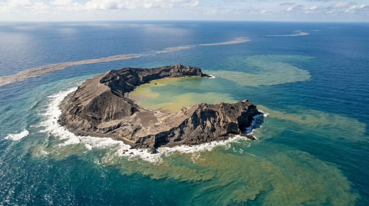 A ilha recém-formada começou a desaparecer em poucas semanas porque ondas removeram rapidamente cinzas e pedra-pomes ainda pouco consolidadas