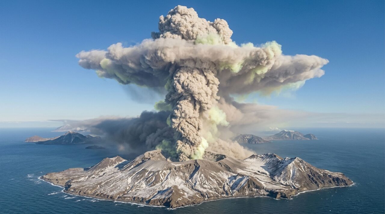A erupção de 1831 lançou enxofre suficiente para alterar temporariamente a atmosfera