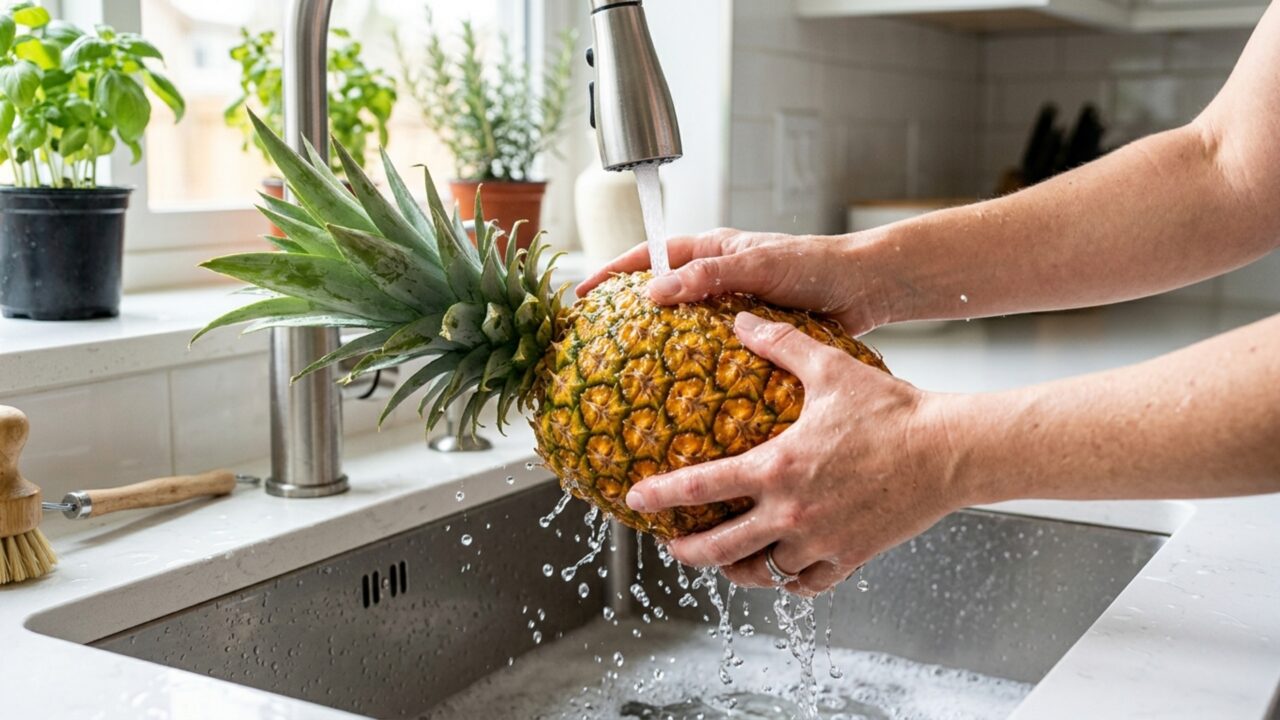 Ela coloca cascas de abacaxi na panela em vez de descartá-las e consegue preparar uma bebida aromática usando justamente a parte que iria para o lixo