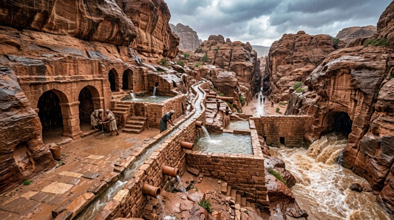 Canais, cisternas e desvios ajudavam Petra a armazenar água e conter enxurradas