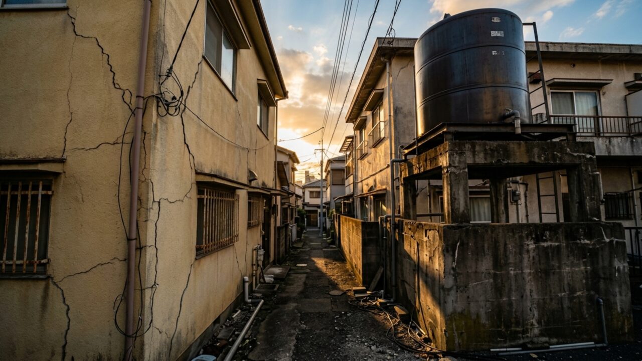 Morador instala caixa-d’água de 5 mil litros sobre garagem e vizinha percebe novas rachaduras na parede compartilhada