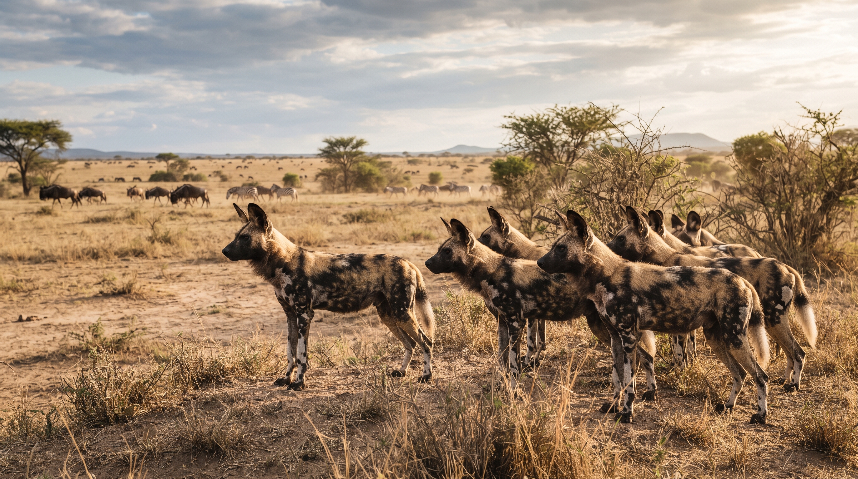 Conhecido como o caçador mais implacável da África por sua organização tática, o canídeo de orelhas redondas persegue suas presas sem descanso até elas desmaiarem de exaustão