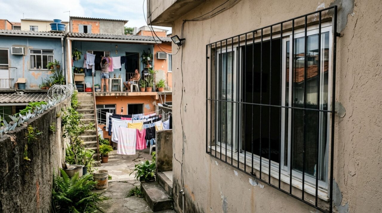 Casal volta de viagem e encontra janela nova do vizinho voltada para seu quintal, a menos de um metro da divisa