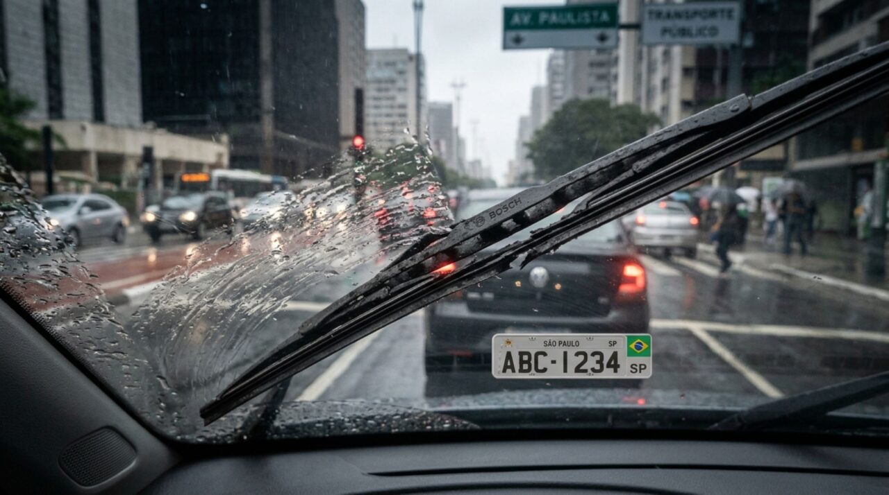 Motorista é parado porque o limpador de para-brisa não funcionava e descobre que o item simples faz parte dos equipamentos obrigatórios do carro