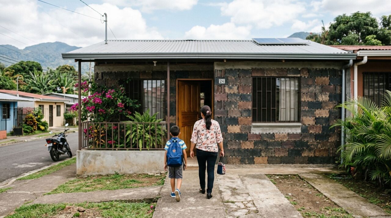 Empregada doméstica economizou por 9 anos e recebeu uma casa com paredes de plástico reciclado para viver com o filho