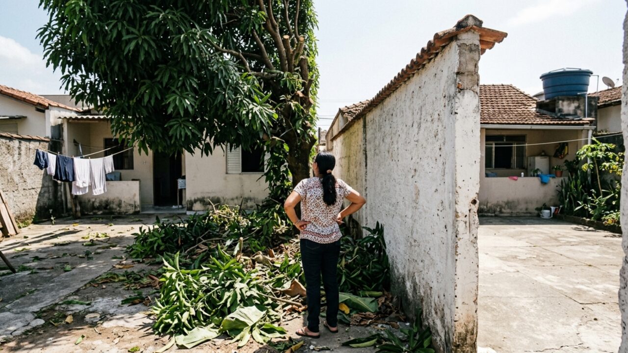Casal passa anos cuidando de árvore plantada junto à divisa e acorda numa manhã com metade da copa cortada pelo vizinho enquanto estava fora de casa