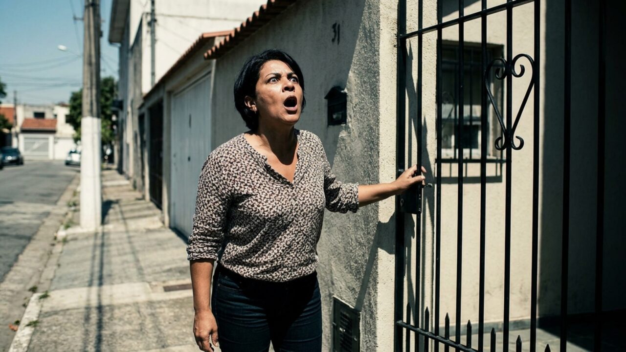 Ao voltar do trabalho, dona da casa encontra pedreiros retirando telhas de sua cobertura porque vizinho precisava alcançar uma parede que ficava escondida
