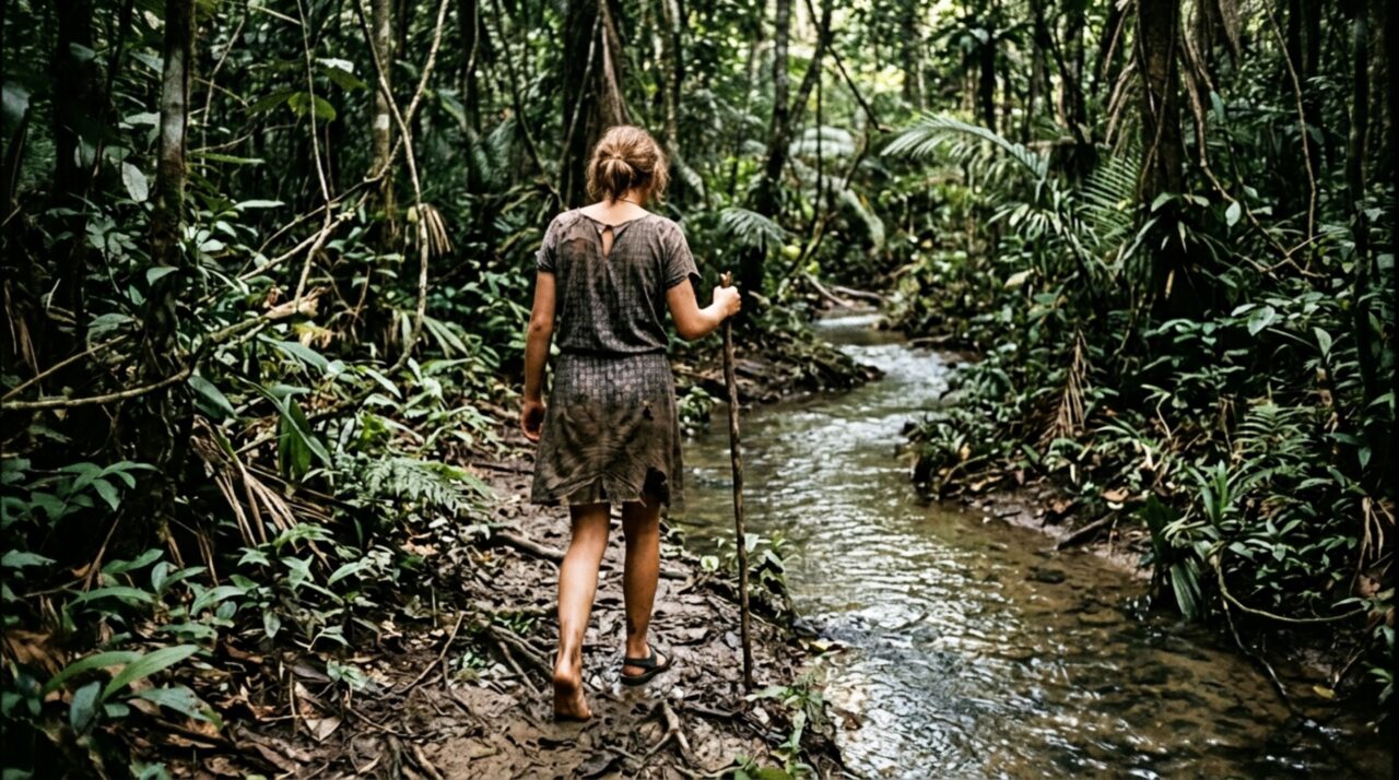 Na floresta, Juliane Koepcke seguiu pequenos cursos d’água em direção a rios maiores porque sabia que eles aumentavam a chance de encontrar pessoas