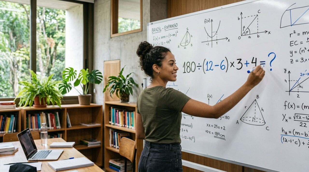 Sem usar calculadora, resolva a equação 180 ÷ (12 − 6) × 3 + 4 e descubra se você ainda lembra da matemática escolar