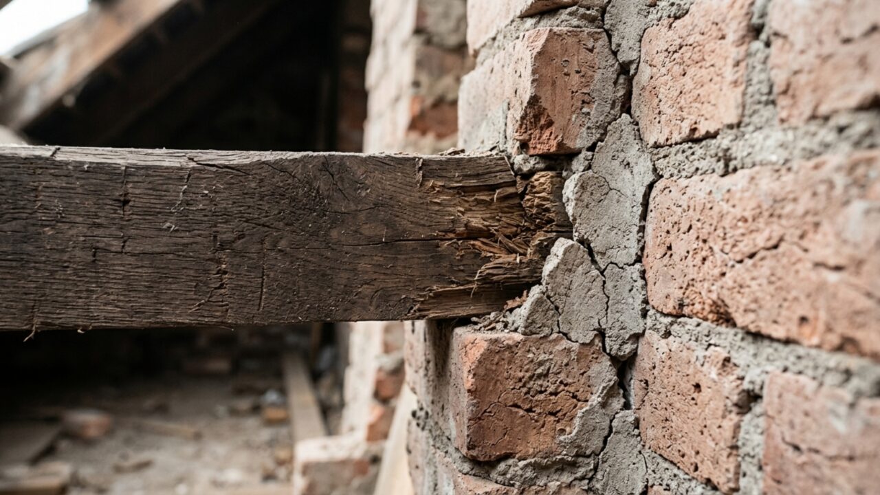 Casal abre vão para colocar porta de correr e descobre depois que parede ajudava a sustentar parte do telhado