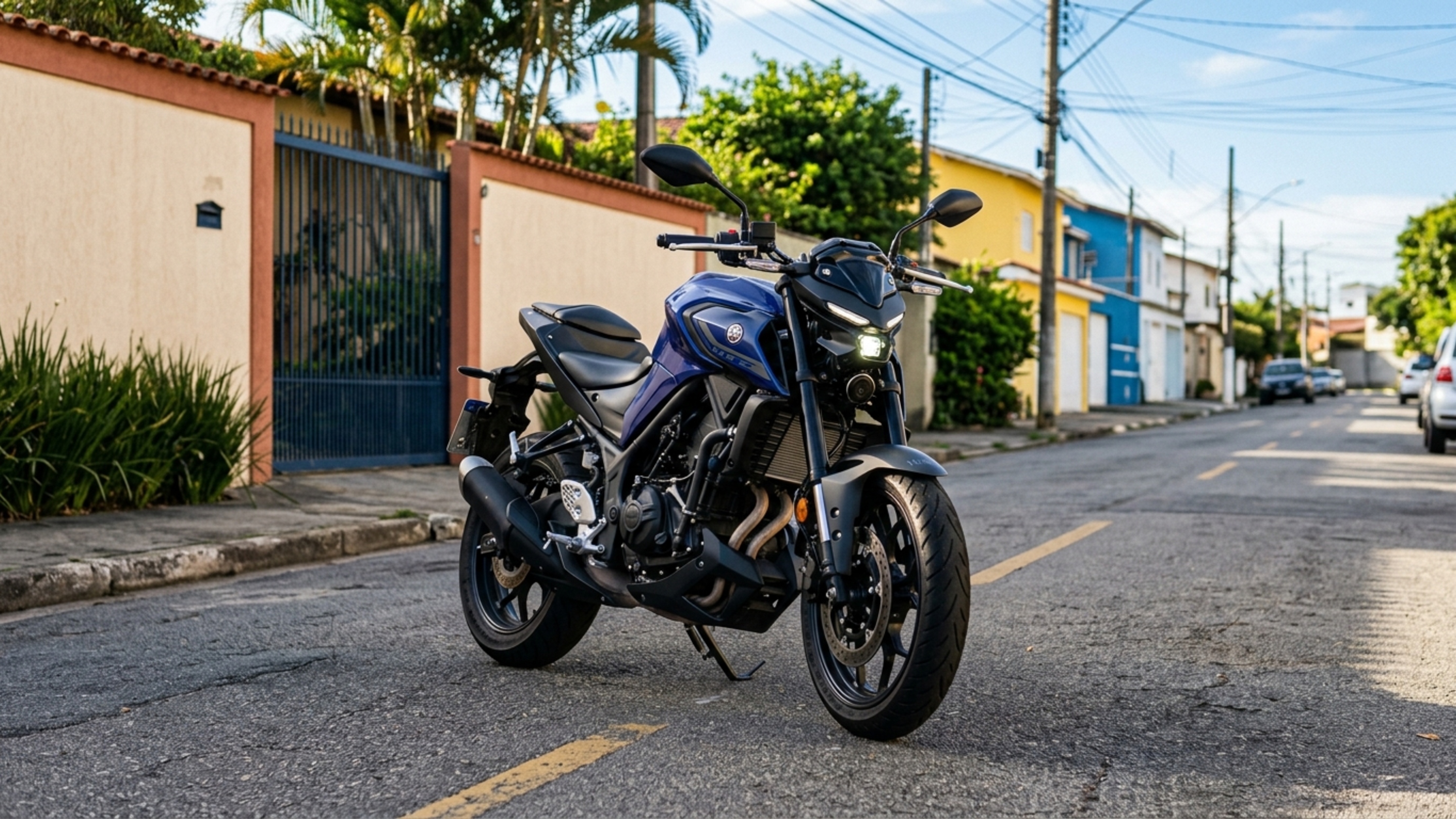 Entre cidade e estrada, motor bicilíndrico de 321 cc entrega 41,3 cv, trabalha com 6 marchas e leva 14,2 litros de combustível no tanque