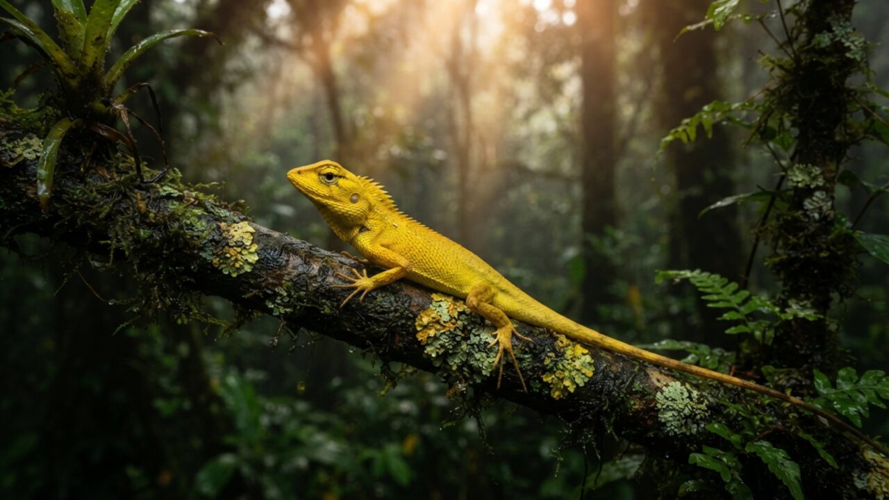 Um pequeno lagarto amarelo apareceu acima de 1.300 metros numa floresta da Tailândia e ganhou o nome de um dragão de House of the Dragon