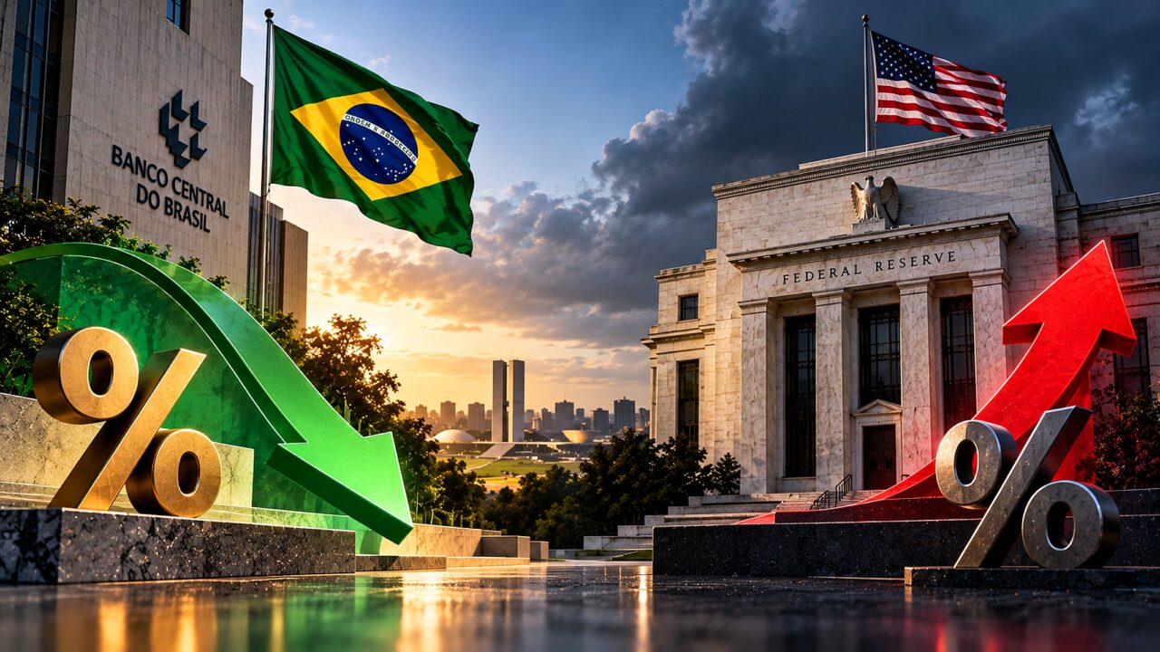 Brasil e EUA devem ir por caminhos opostos nos juros nesta quarta