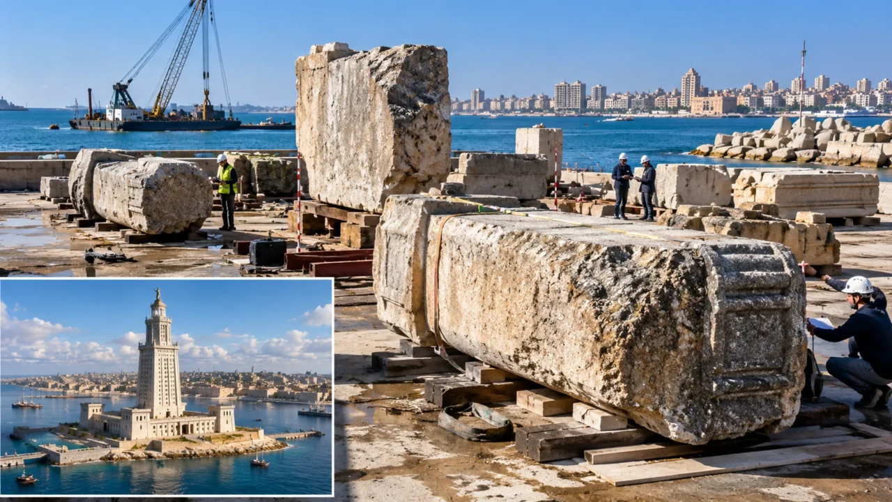 Após mais de 1.600 anos de história os arqueólogos trazem à superfície blocos de 50 toneladas de uma das sete maravilhas do mundo antigo