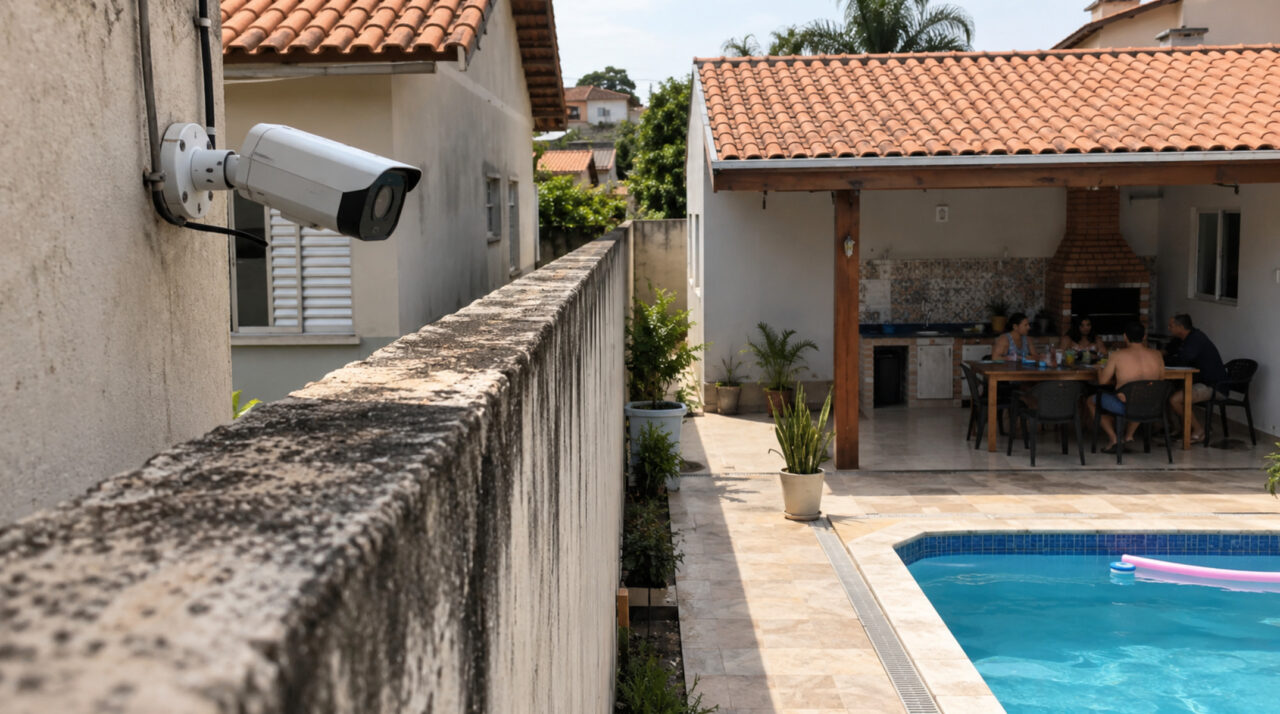 Vizinho instala câmera no muro apontada para dentro do quintal da casa ao lado, e a Justiça manda reposicionar e pode condenar a indenizar por violar a vida privada