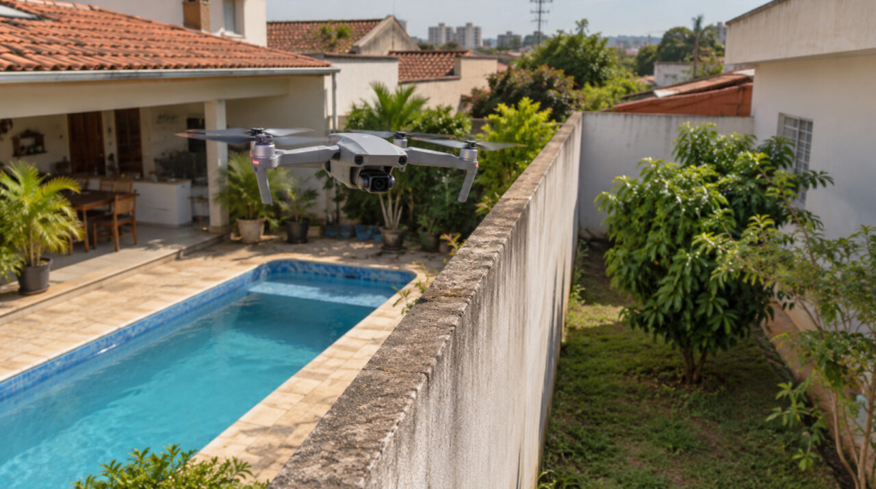Drone do vizinho passa a sobrevoar a piscina todo fim de semana, e a regra da ANAC proíbe voar perto de pessoas que não autorizaram