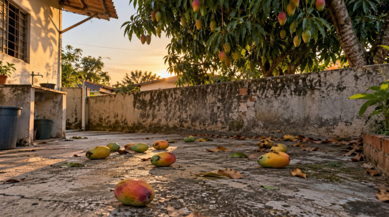 Morador colhe as mangas que caíram do pé do vizinho no seu quintal, o dono exige de volta e o Código Civil decide que a fruta é de quem é dono do chão