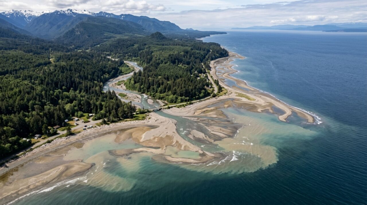 O retorno dos sedimentos ao rio Elwha remodelou rapidamente praias e áreas rasas próximas à desembocadura