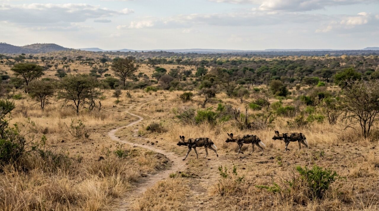 Três cães-selvagens deixaram a matilha e percorreram 4.126 km em uma jornada que quebra recorde terrestre conhecido na África