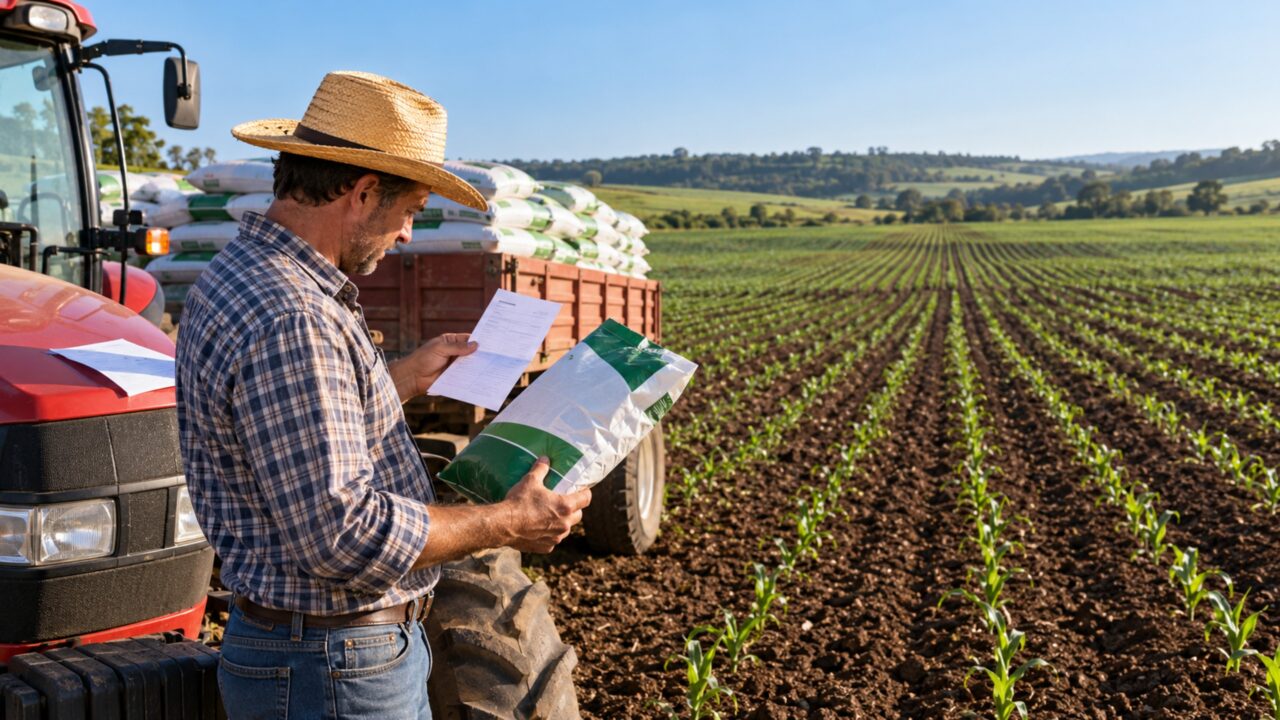 Agricultor aplica fertilizante em 25 hectares e, ao conferir a documentação, percebe que recebeu um produto diferente do especificado