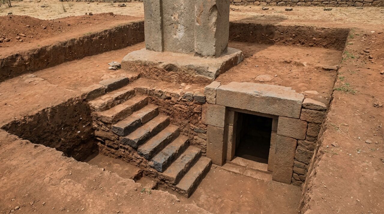 Tumbas subterrâneas revelam a função funerária dos monumentos de Aksum