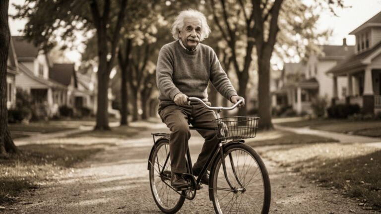 Albert Einstein, sobre seguir em frente “A vida é como uma bicicleta. Para manter o equilíbrio, é preciso continuar em movimento”