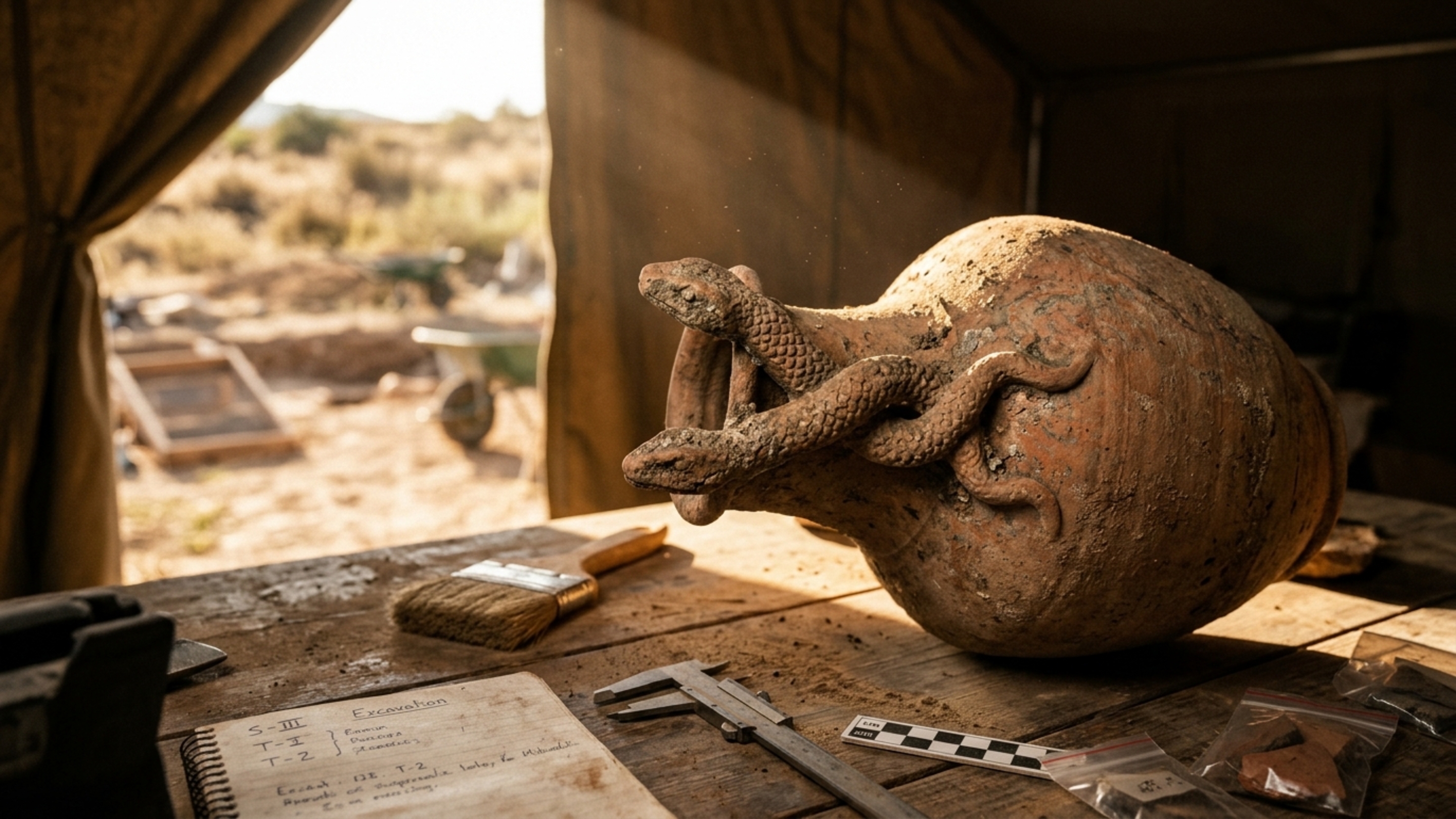 Um vaso com serpente de duas cabeças apareceu numa vila romana da Espanha e levou pesquisadores a um culto vindo do outro lado do Mediterrâneo