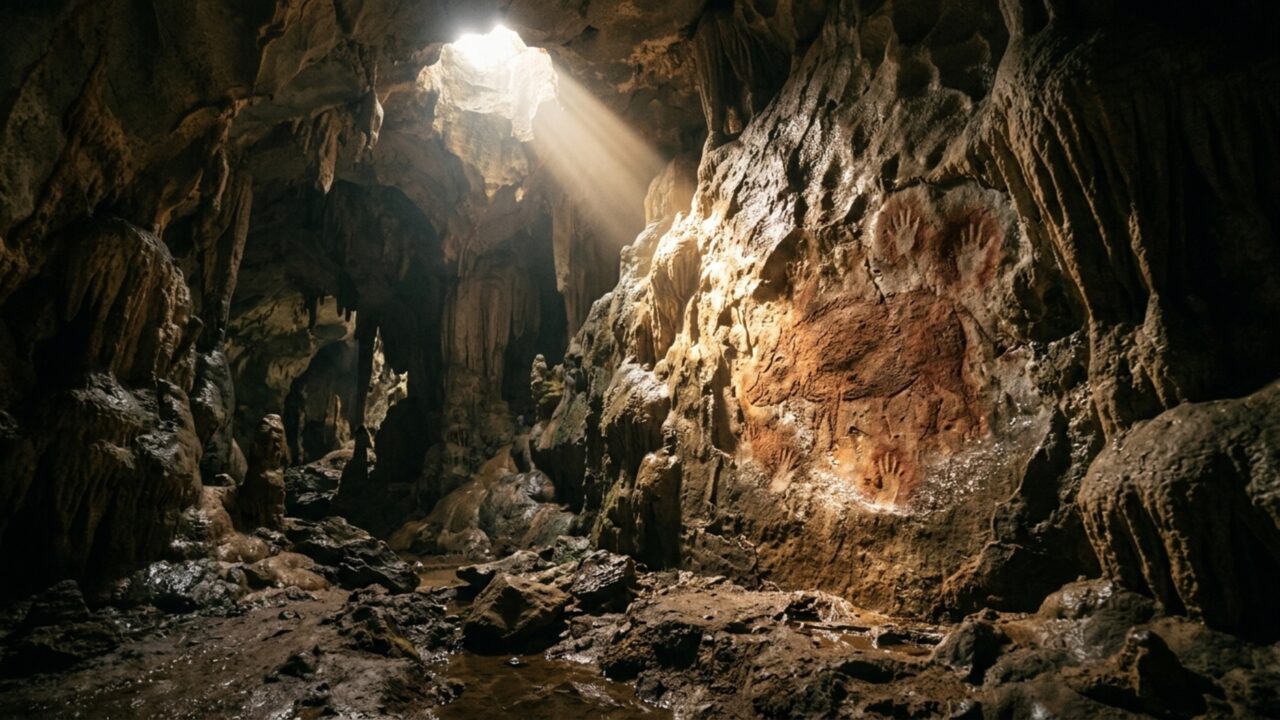 Arqueólogos encontraram centenas de objetos pré-históricos dentro de cavernas que também guardam algumas das pinturas figurativas mais antigas conhecidas