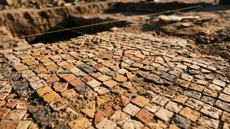 Um mosaico ficou escondido sob quatro camadas arqueológicas e apareceu onde ninguém havia encontrado um piso desse tipo em Kültepe