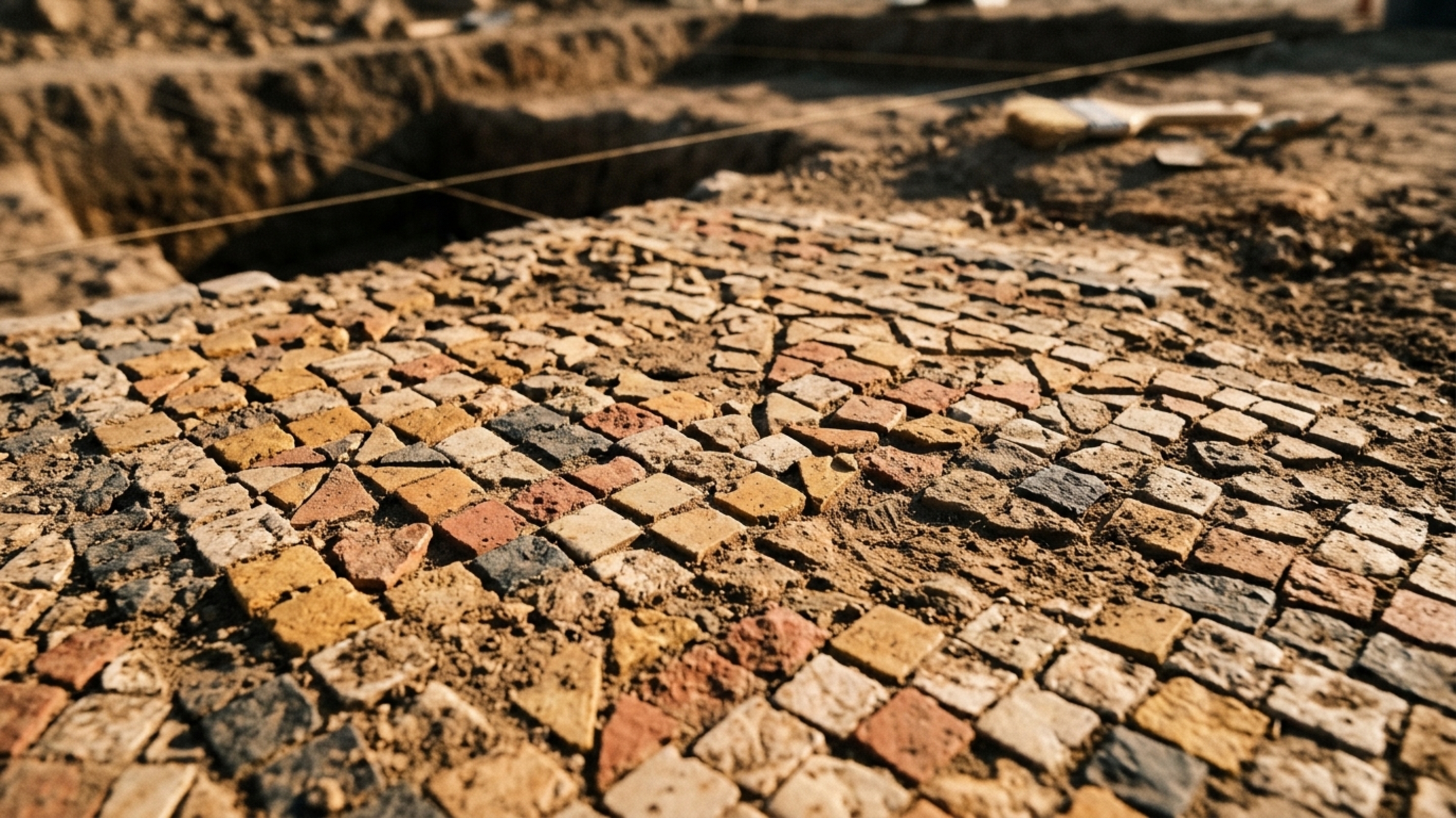 Um mosaico ficou escondido sob quatro camadas arqueológicas e apareceu onde ninguém havia encontrado um piso desse tipo em Kültepe