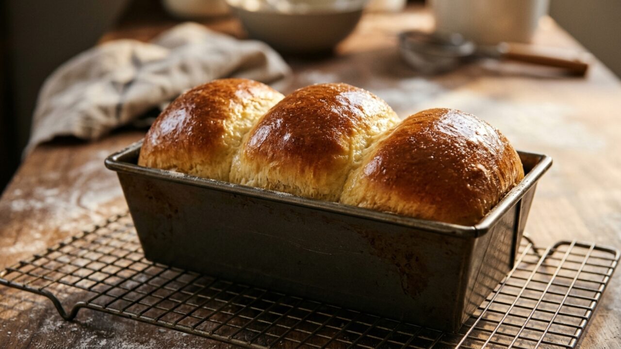 Antes de preparar o pão caseiro, uma parte da farinha vai para a panela com leite: o método que ajuda a deixar o miolo macio por mais tempo