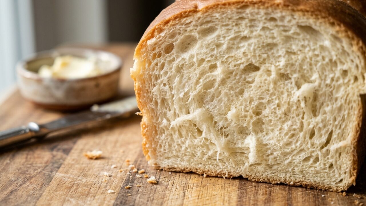 Antes de preparar o pão caseiro, uma parte da farinha vai para a panela com leite: o método que ajuda a deixar o miolo macio por mais tempo