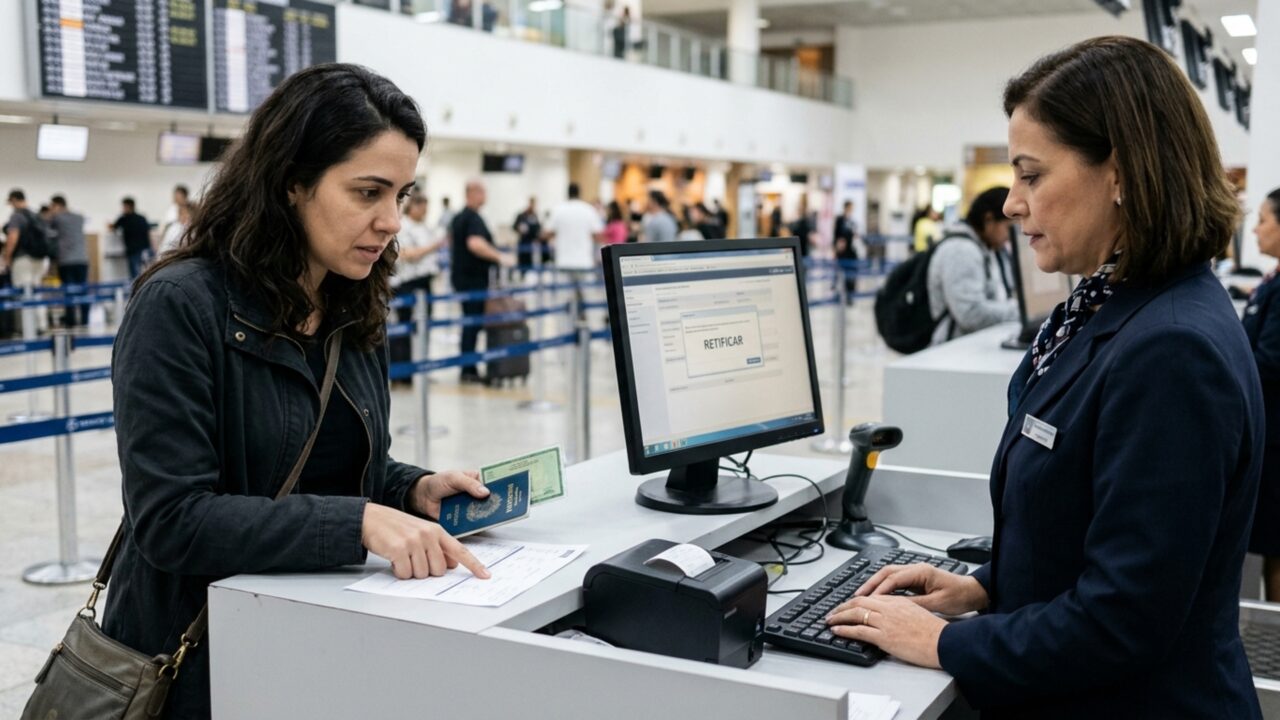 Ao conferir a reserva de um voo doméstico, passageira encontra uma letra trocada no sobrenome e pesquisa outro bilhete antes de saber que pode pedir a correção sem custo