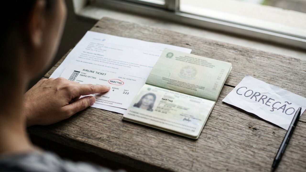 Ao conferir a reserva de um voo doméstico, passageira encontra uma letra trocada no sobrenome e pesquisa outro bilhete antes de saber que pode pedir a correção sem custo