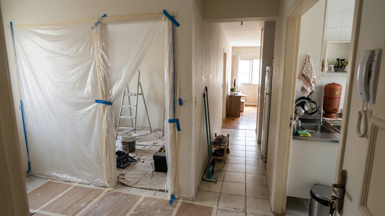 Conserto urgente deixa parte do apartamento em obras por mais de 10 dias e muda o valor que o inquilino precisa pagar naquele período