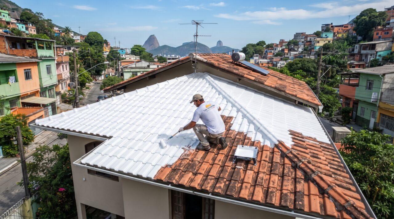 Custo e benefícios da aplicação de tinta térmica no telhado em 2026