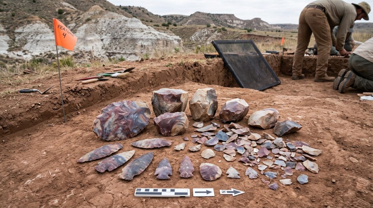 Pontas, facas e raspadores de Alibates Flint circularam por grandes distâncias nas planícies norte-americanas