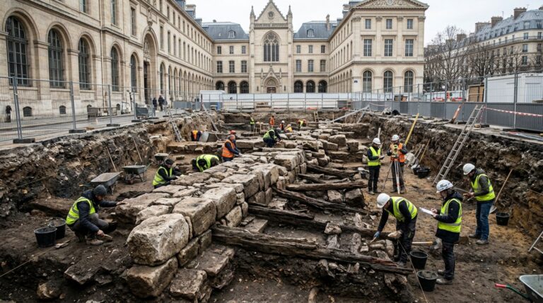 Muralha de aproximadamente 20 metros encontrada perto de Notre-Dame pode pertencer à antiga Lutécia gaulesa