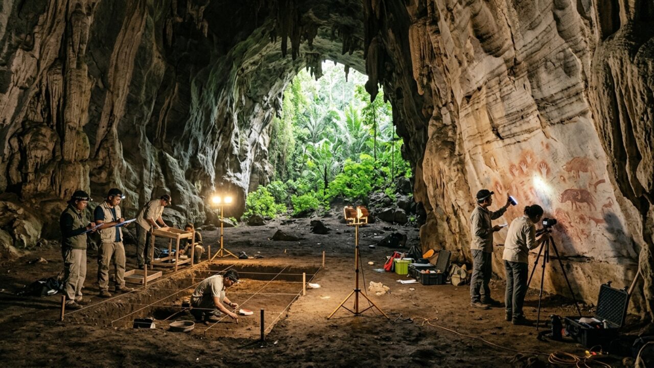 Arqueólogos encontraram centenas de objetos pré-históricos dentro de cavernas que também guardam algumas das pinturas figurativas mais antigas conhecidas
