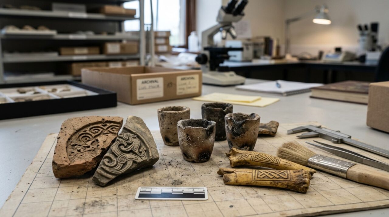 Moldes, cadinhos e objetos ornamentados revelaram atividades artesanais especializadas no mosteiro