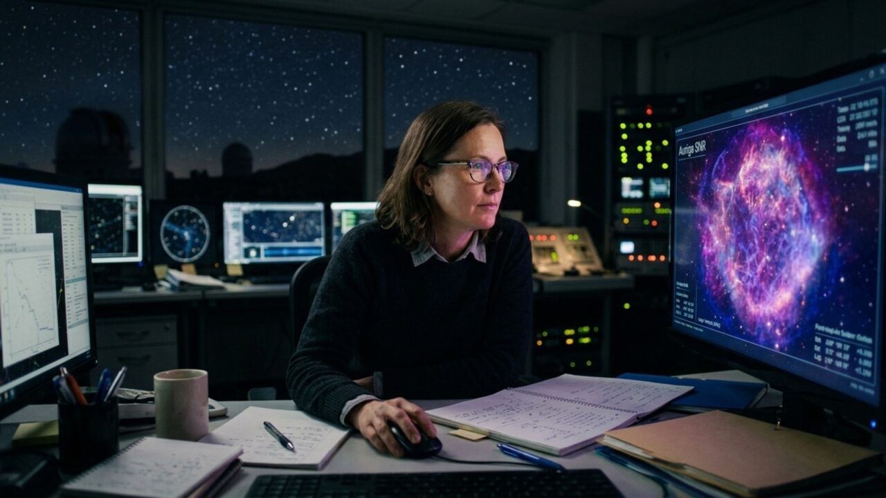 Cinco estrelas explodiram em épocas diferentes e deixaram fantasmas no mesmo pedaço do céu: imagem de 200 horas reúne cascas de supernovas em Auriga