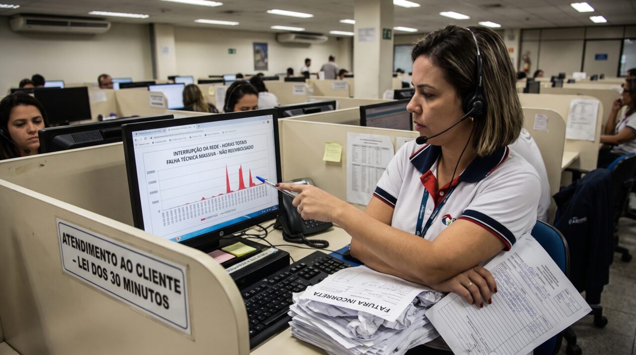 Internet cai durante horas, cliente espera a fatura chegar sem desconto e descobre que o ressarcimento não depende necessariamente de uma reclamação