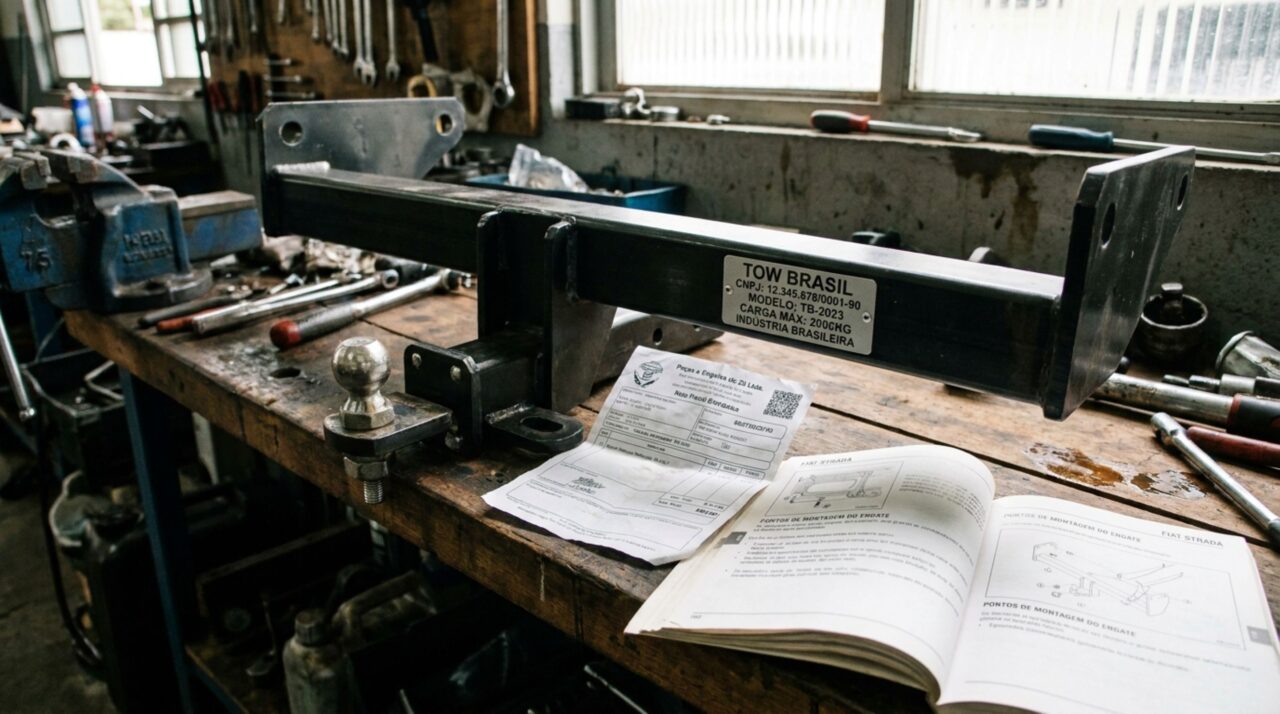 Motorista compra um engate anunciado como universal, manda instalar no carro e descobre durante fiscalização que a compatibilidade precisa ser conferida para o modelo específico do veículo