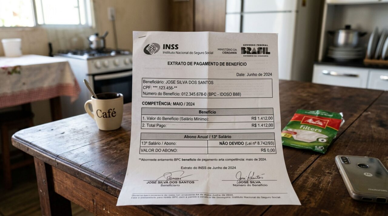 Idoso recebe um salário mínimo pelo BPC, organiza as contas esperando o décimo terceiro e descobre por que o benefício assistencial não segue todas as regras da aposentadoria