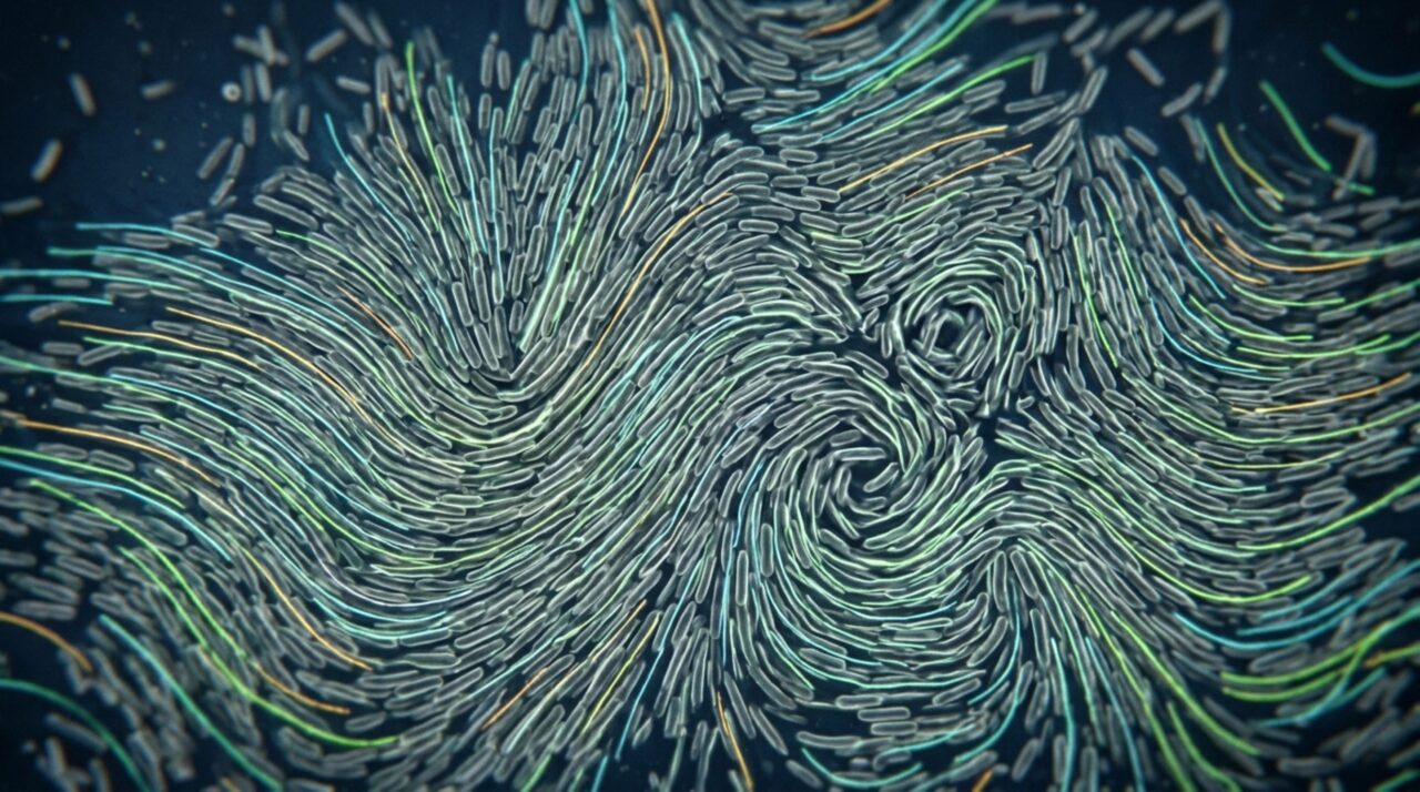 Bactérias e células humanas começaram a desenhar espirais que a física clássica não previa: matéria viva quebra a simetria enquanto se organiza